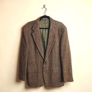 Vtg USA Cross and Winsor 100%Wool Elegant Brown Men's Blazer Jacket
